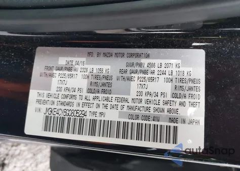 2016 Mazda Cx-5 Touring z USA, uszkodzony, nr VIN JM3KE4CY6G0805294